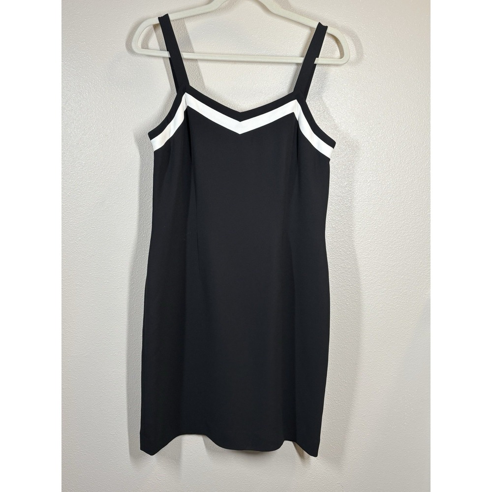 Vtg Petite Sophisticate Black Dress Formal  Evening Knee Length Women's Sz 8